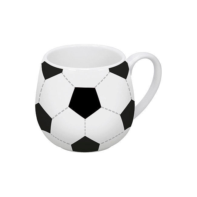 Könitz Porzellan Könitz Kaffeetasse Fussball – 420 ml, Ø 8,2 cm, Porzellan, Weiss, spülmaschinenfest, mikrowellengeeignet