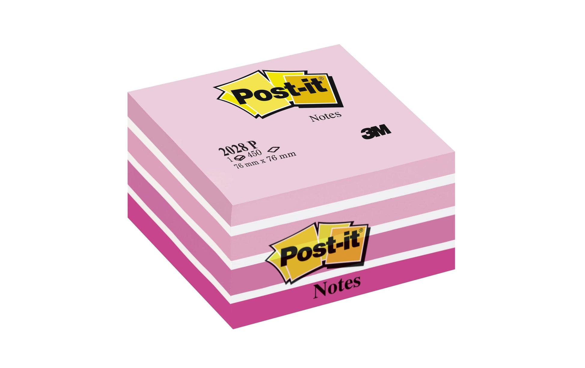 Post-it Haftnotizen – 76×76 mm – Pastellpink, 450 Blatt, PEFC