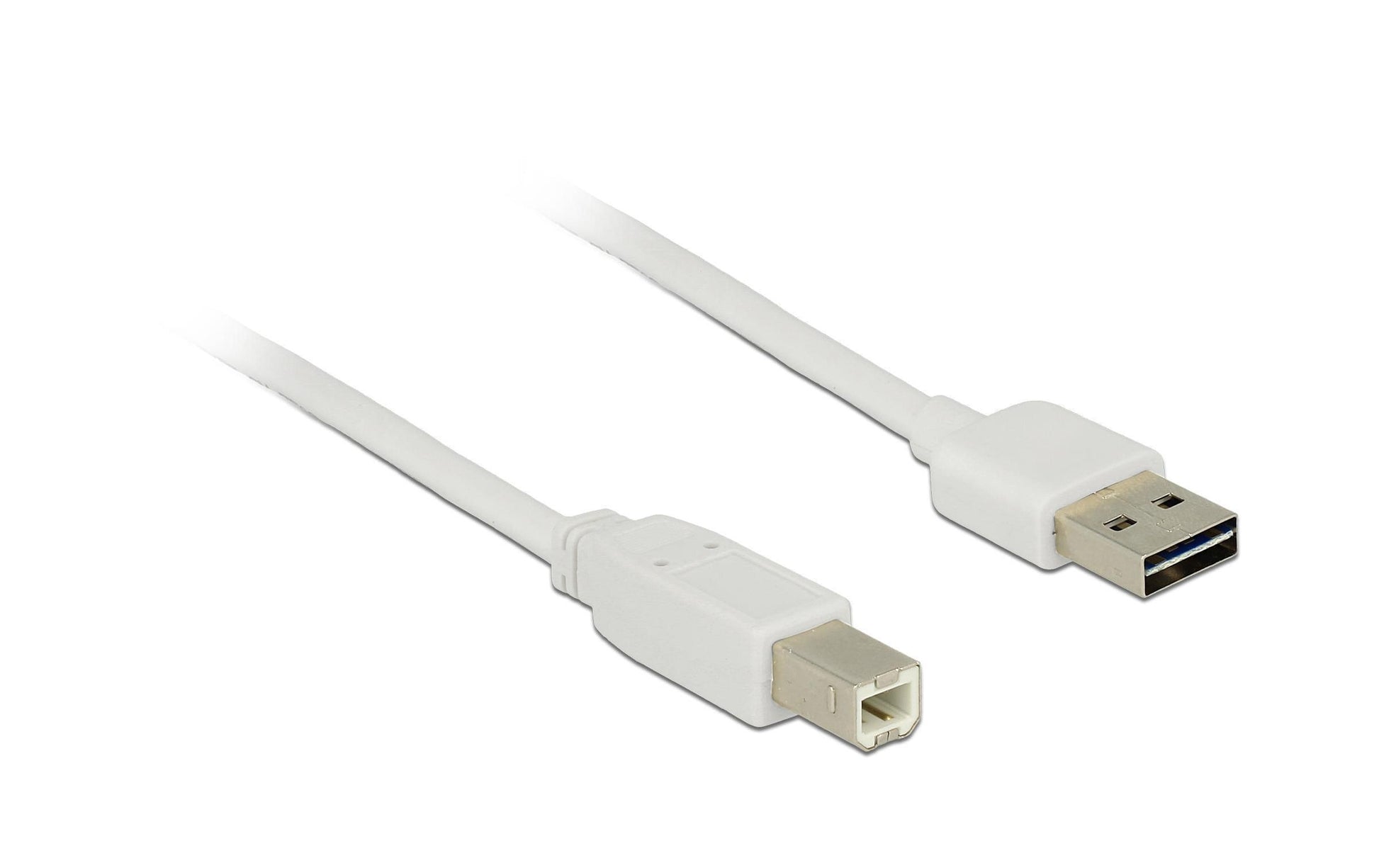 DeLOCK USB-A auf USB-B Kabel – USB 2.0 (480 Mbit/s) – 0,5 m – Goldkontakte – Weiss