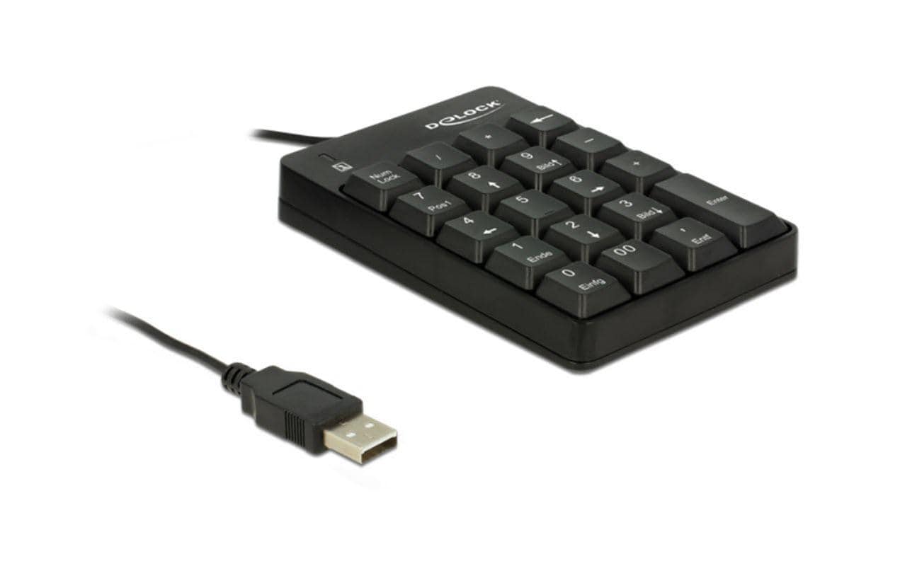 DeLOCK 12481 – Nummernblock – USB-A kabelgebunden – 19 Tasten – Schwarz