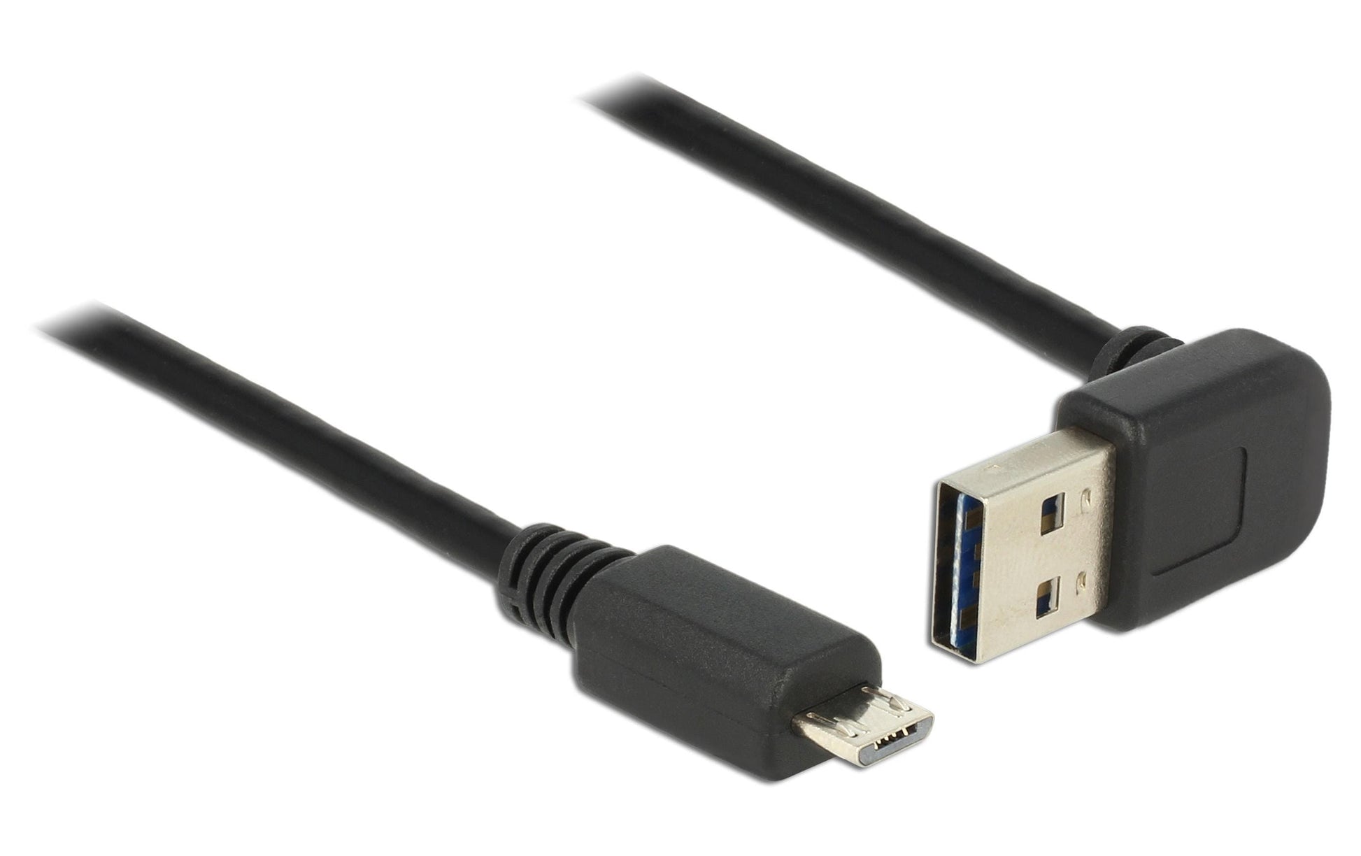DeLOCK USB-A auf Micro-USB-B Kabel – USB 2.0 (480 Mbit/s) – 5 m – Abgewinkelt – Schwarz