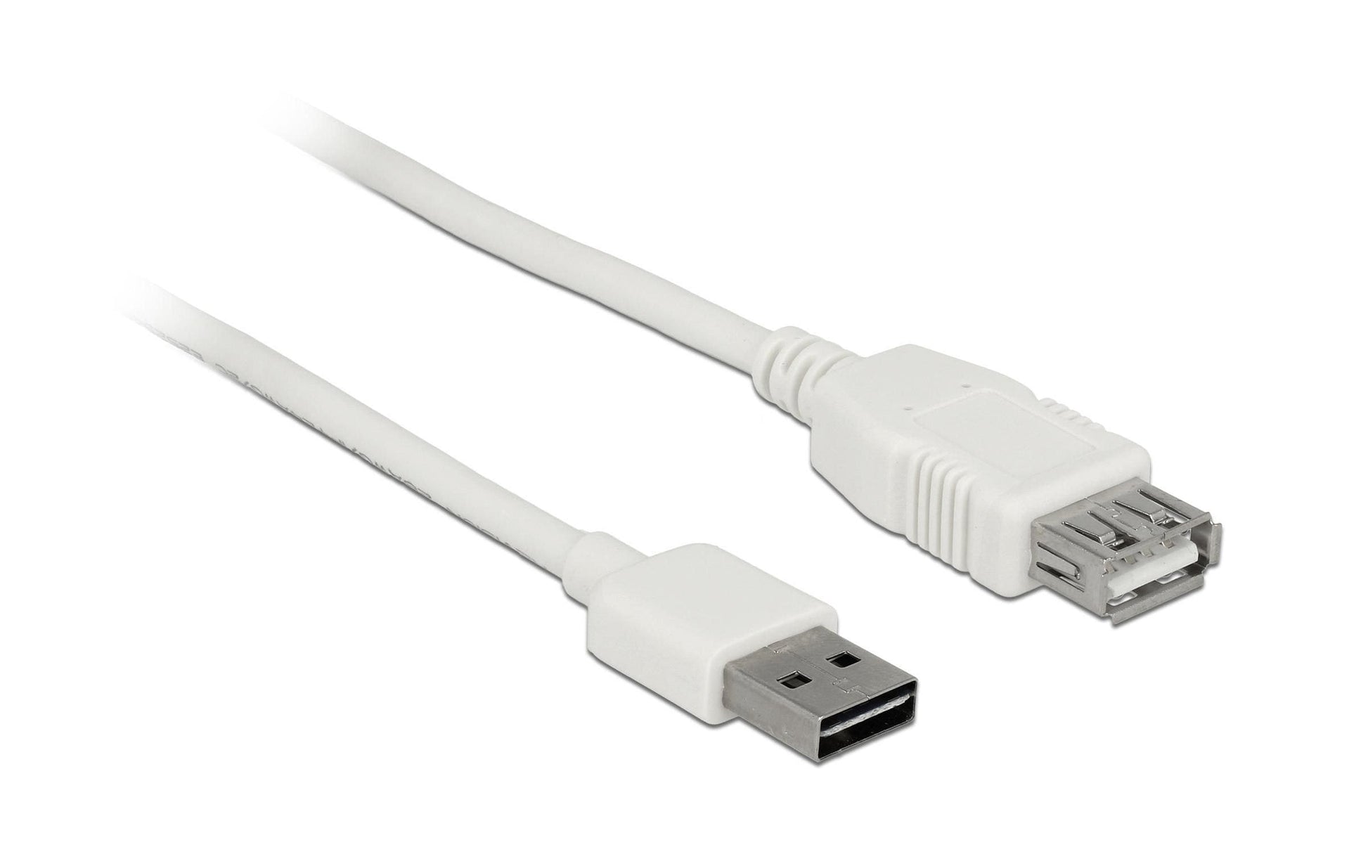 DeLOCK USB-A Verlängerungskabel (Stecker auf Buchse) – USB 2.0 (480 Mbit/s) – 2 m – Goldkontakte – Weiss