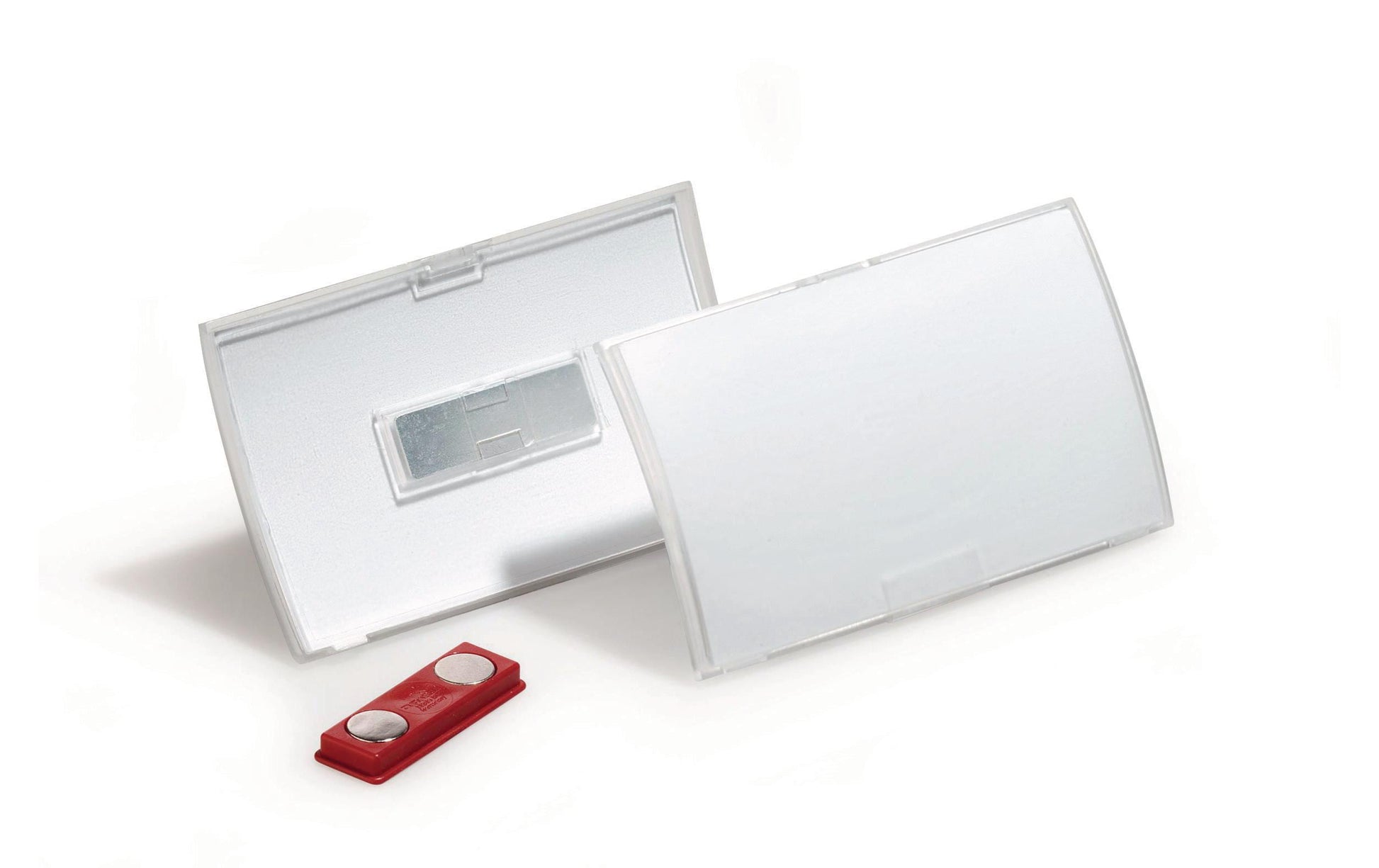 Durable Namensschild – 75 × 40 mm, Kunststoff, transparent, mit Magnet – 10 Stück