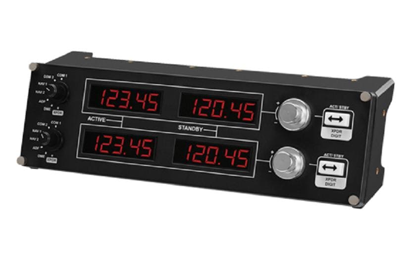 Logitech G Saitek Pro Flight Radio Panel – Joystick (Steuergerät) – USB (kabelgebunden), Schwarz, Rot, Silber