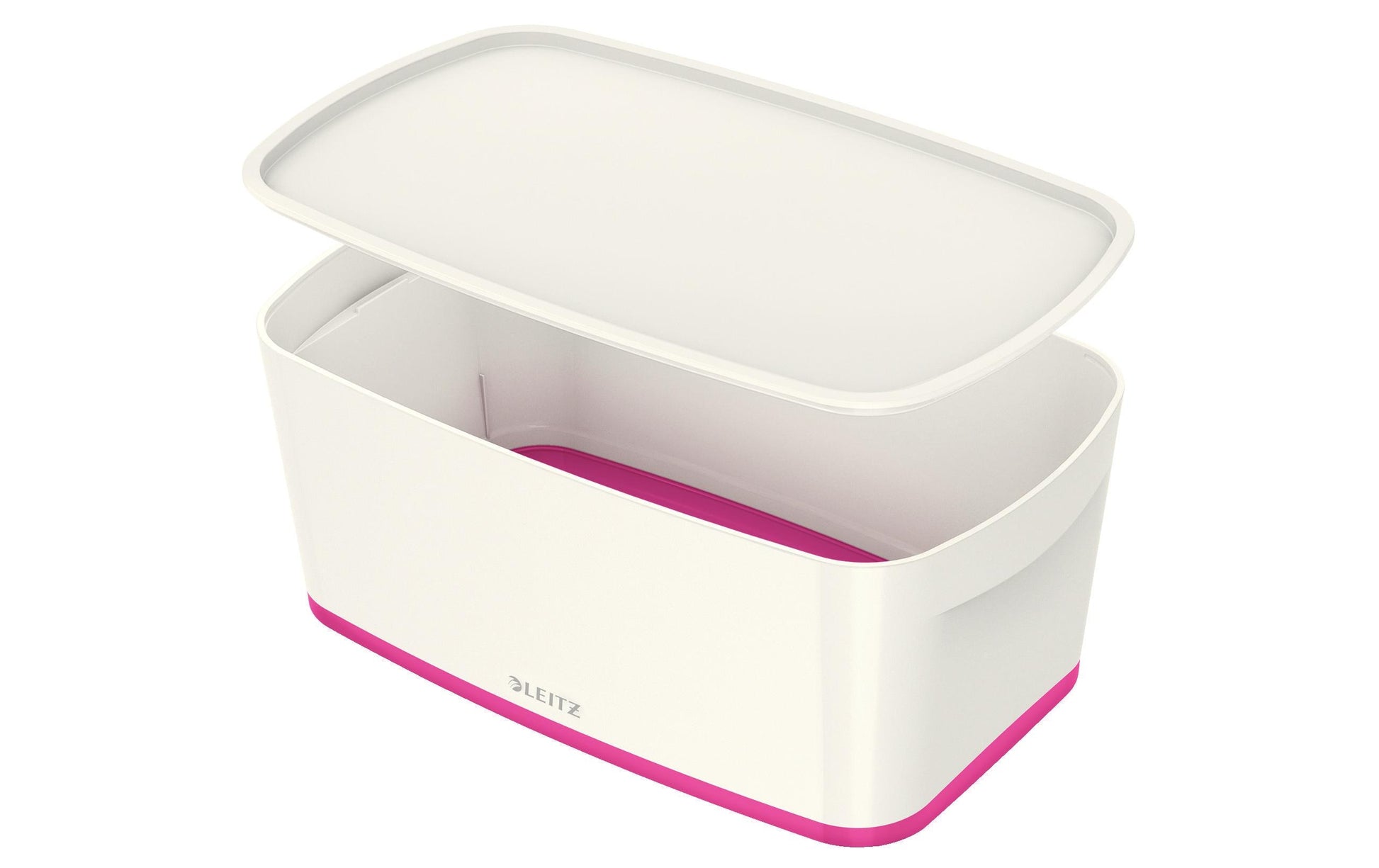 Leitz Aufbewahrungsbox MyBox – ABS-Kunststoff, weiss/pink, 31,8 × 12,8 × 19,1 cm