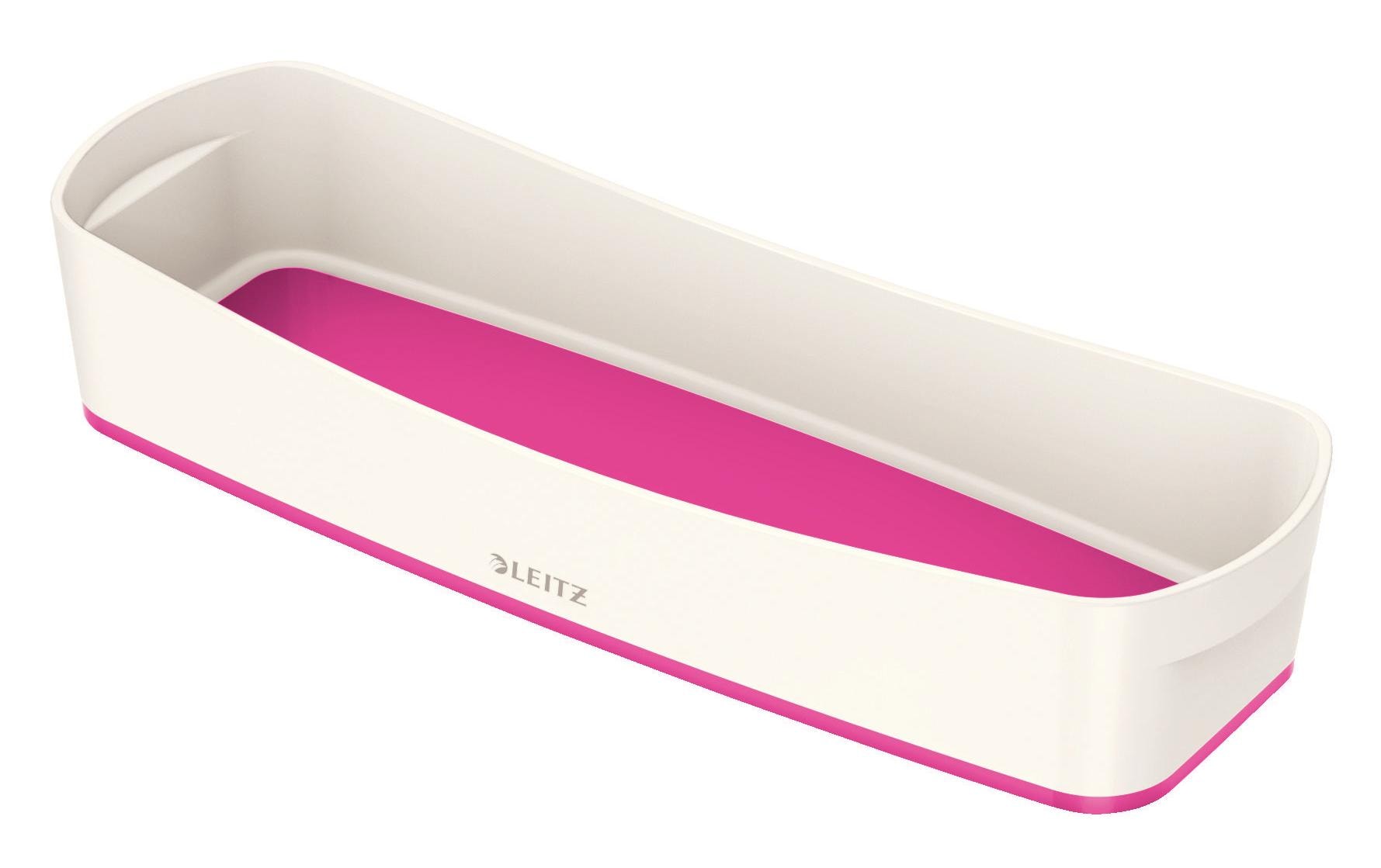 Leitz Aufbewahrungsschale MyBox – ABS-Kunststoff, Weiss/Pink Metallic, 30,7 × 5,5 × 10,5 cm