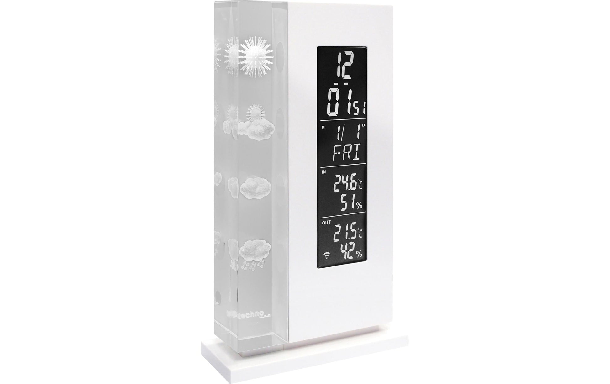 Technoline WS6600 – Wetterstation, innen/aussen, Hygrometer & Thermometer, inkl. Aussensensor – weiss