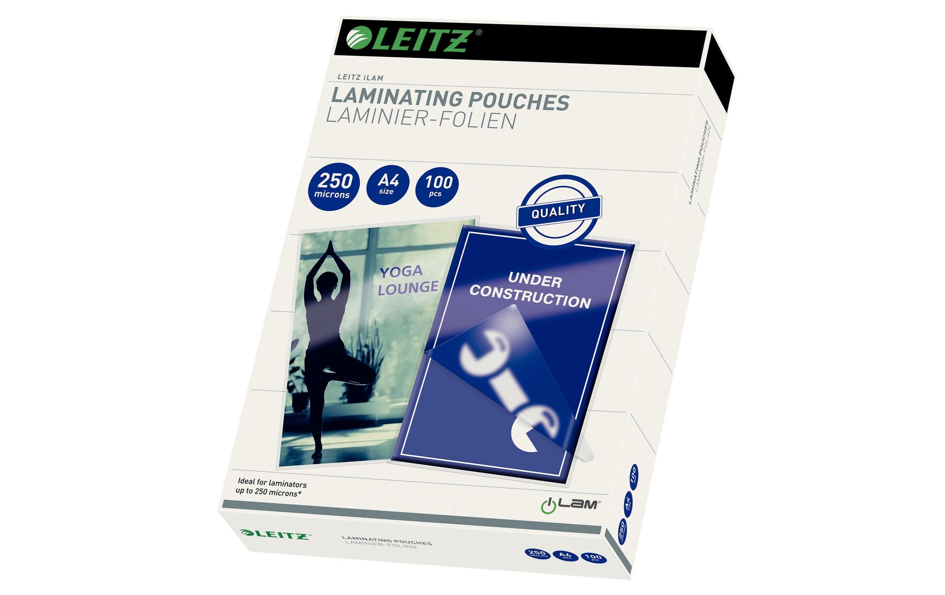 Leitz iLAM Laminierfolien A4, glänzend – 250 µm, 216 × 303 mm, 100 Stk.