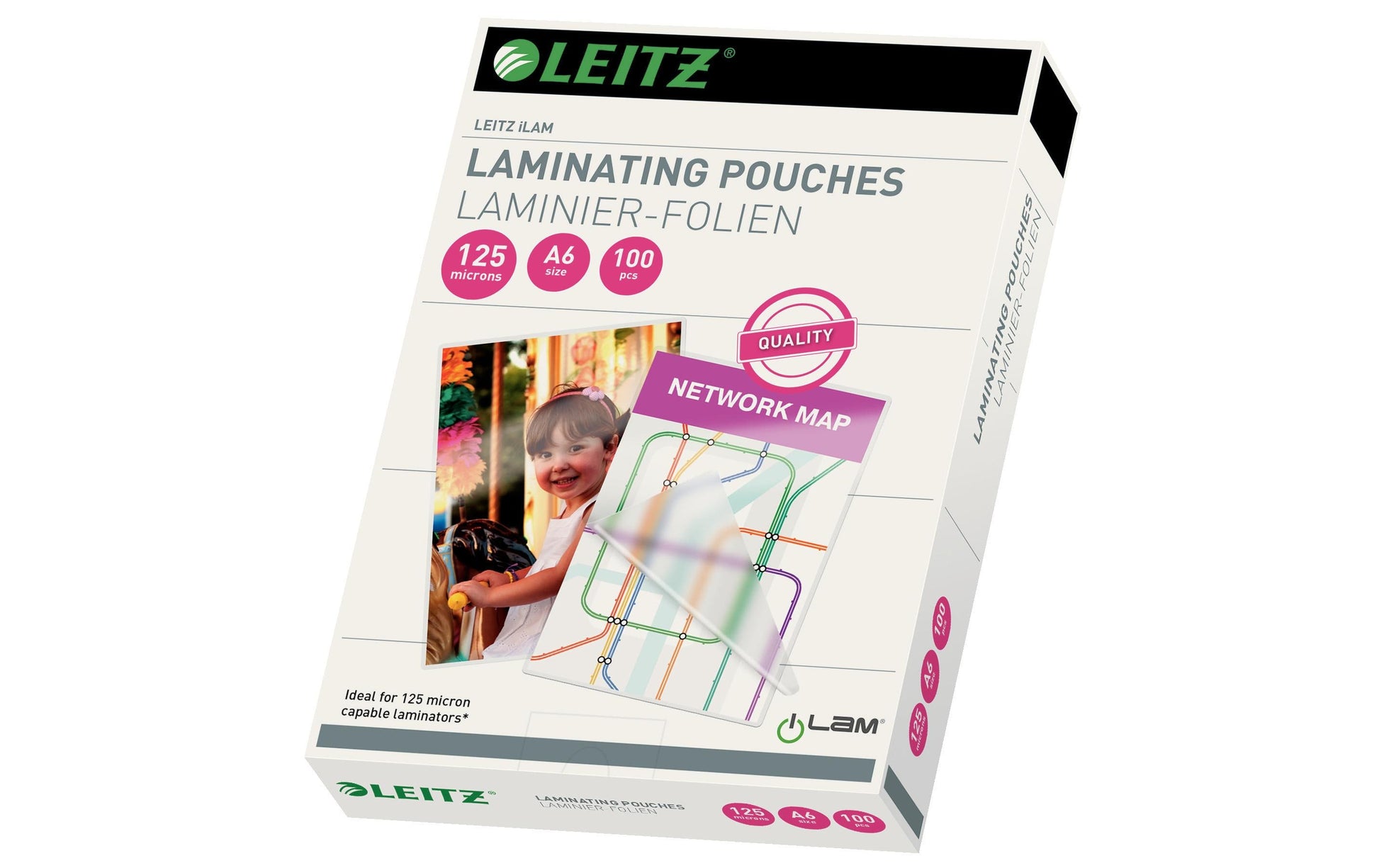 Leitz Laminierfolien A6 – 125 µm, glänzend, 100 Stück