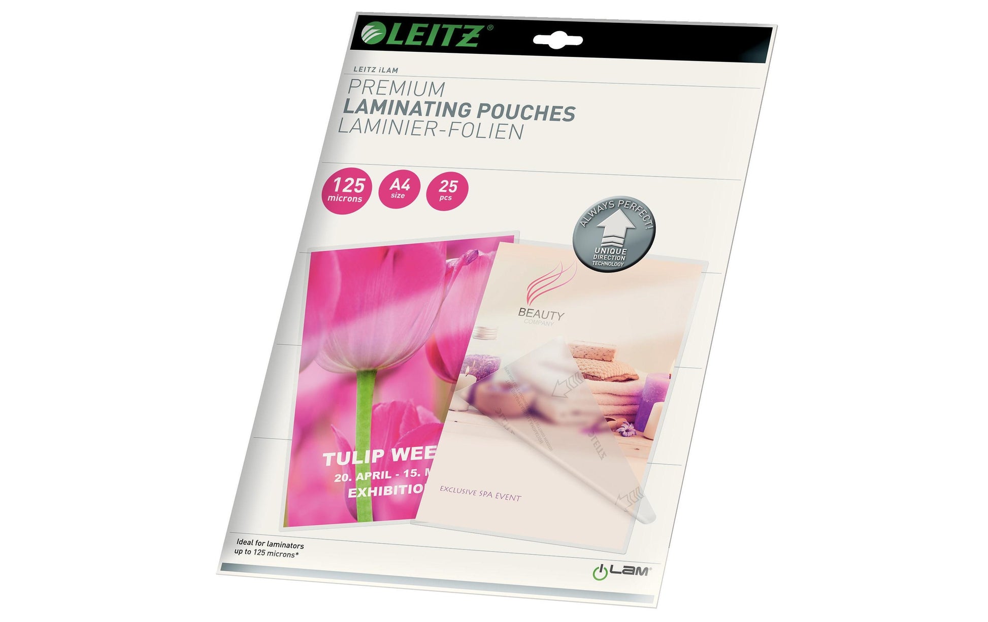 Leitz Laminierfolien A4, glänzend – 125 µm, 216 × 303 mm, 25 Stk.