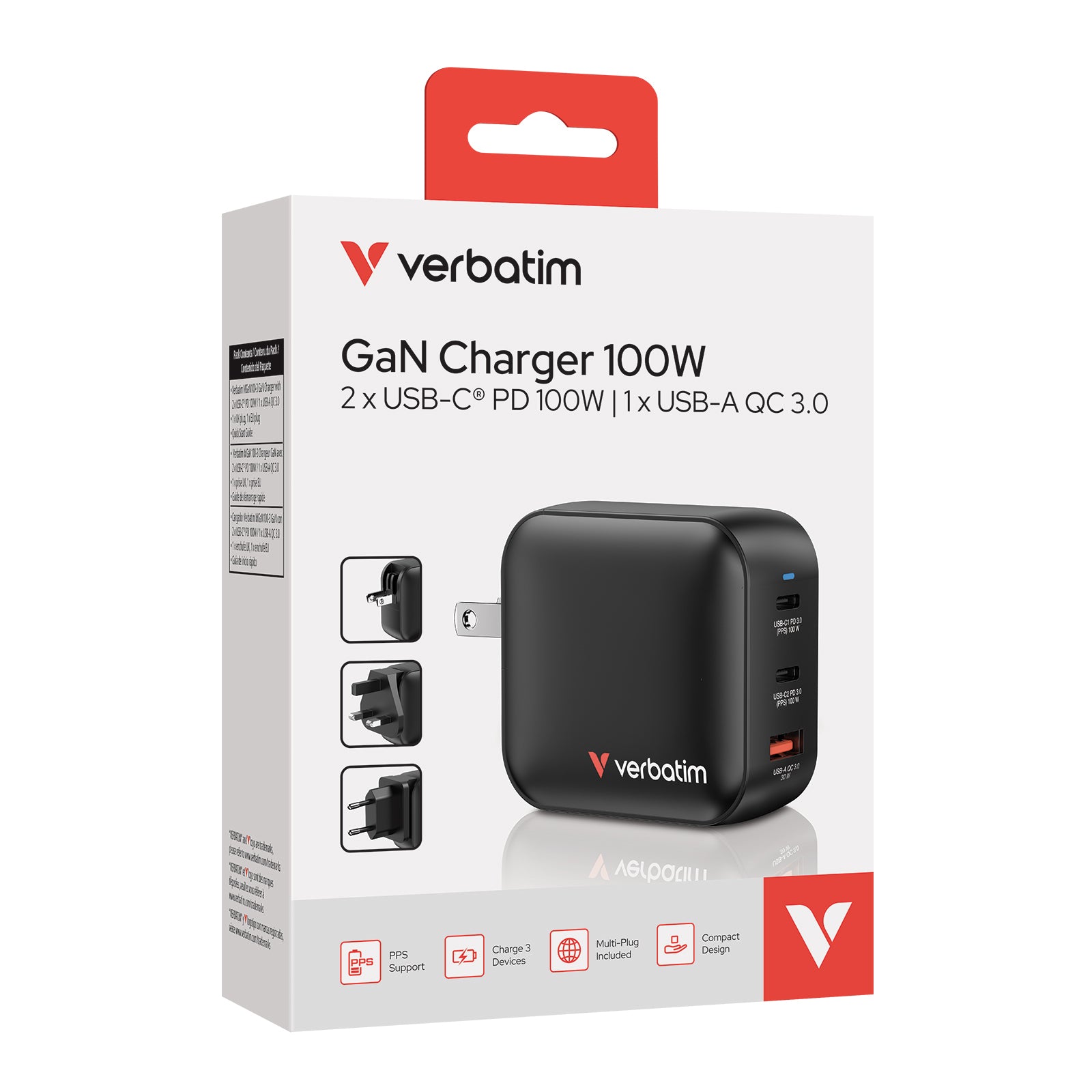 Verbatim Mini GaN Ladegerät 100W 3Port