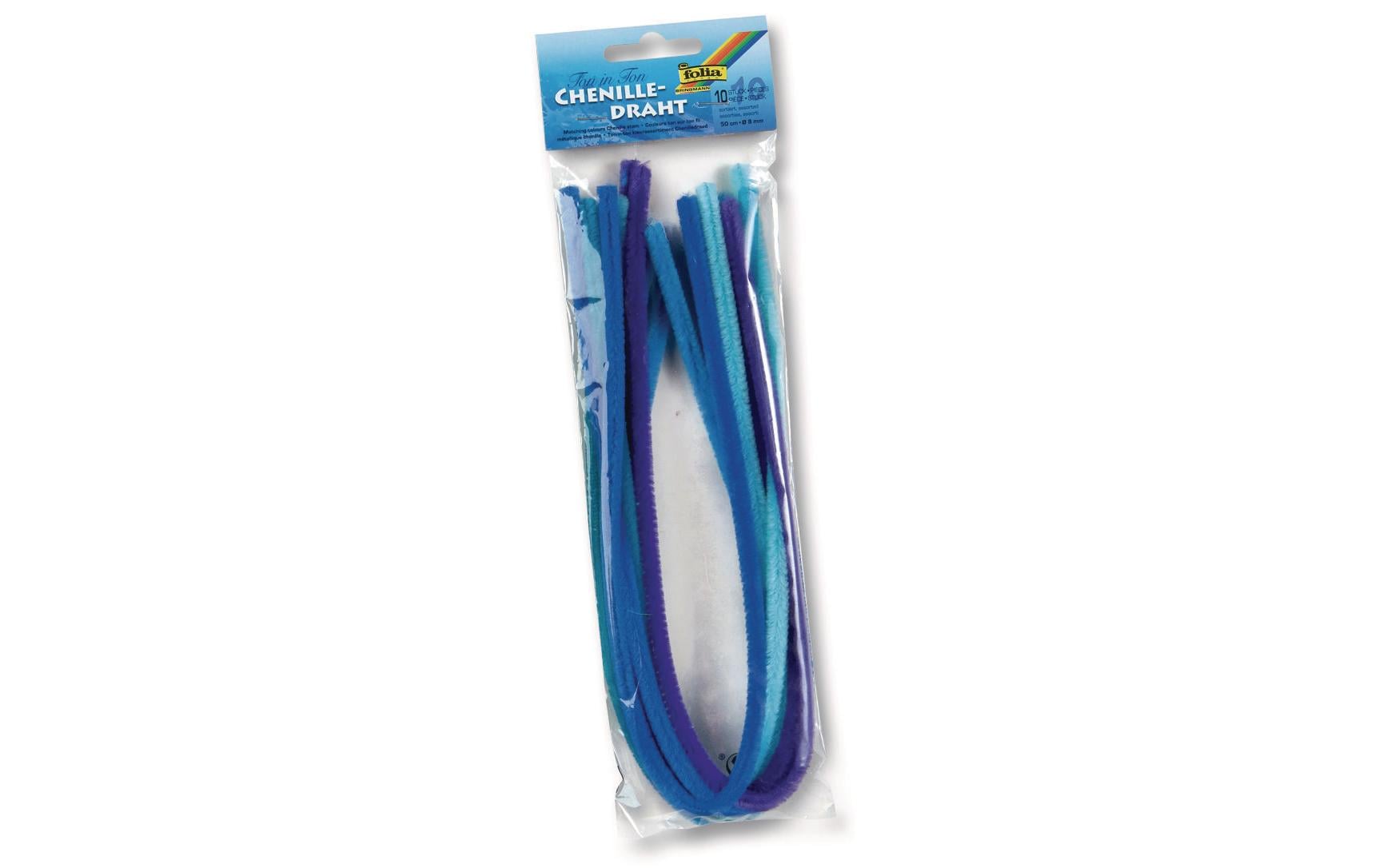 Folia Pfeifenputzer – Blau, 50 cm, Ø 8 mm, 10 Stück