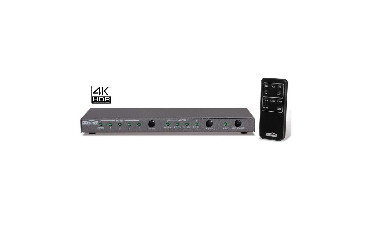 Marmitek Connect 621 – HDMI-Umschalter – 4K UHD, 4 Eingänge, 1 Ausgang