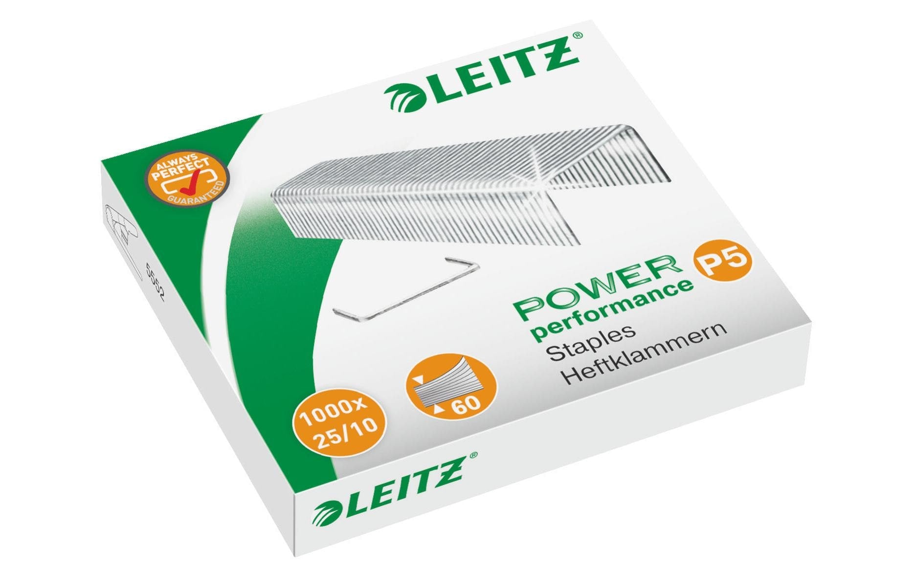 Leitz Heftklammern 25/10 – verzinkt, Metall, silber – 1000 Stk.
