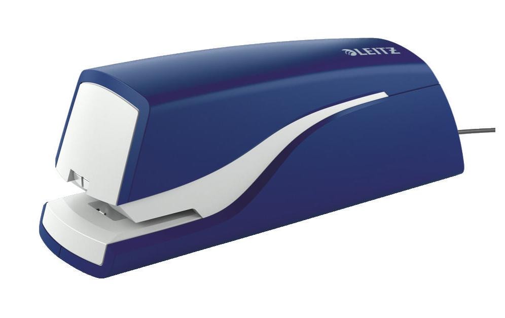 Leitz NeXXt 5532 – Elektrischer Hefter, geschlossene Heftung, Springfachmechanik, Einlegetiefe 10 mm, Blau