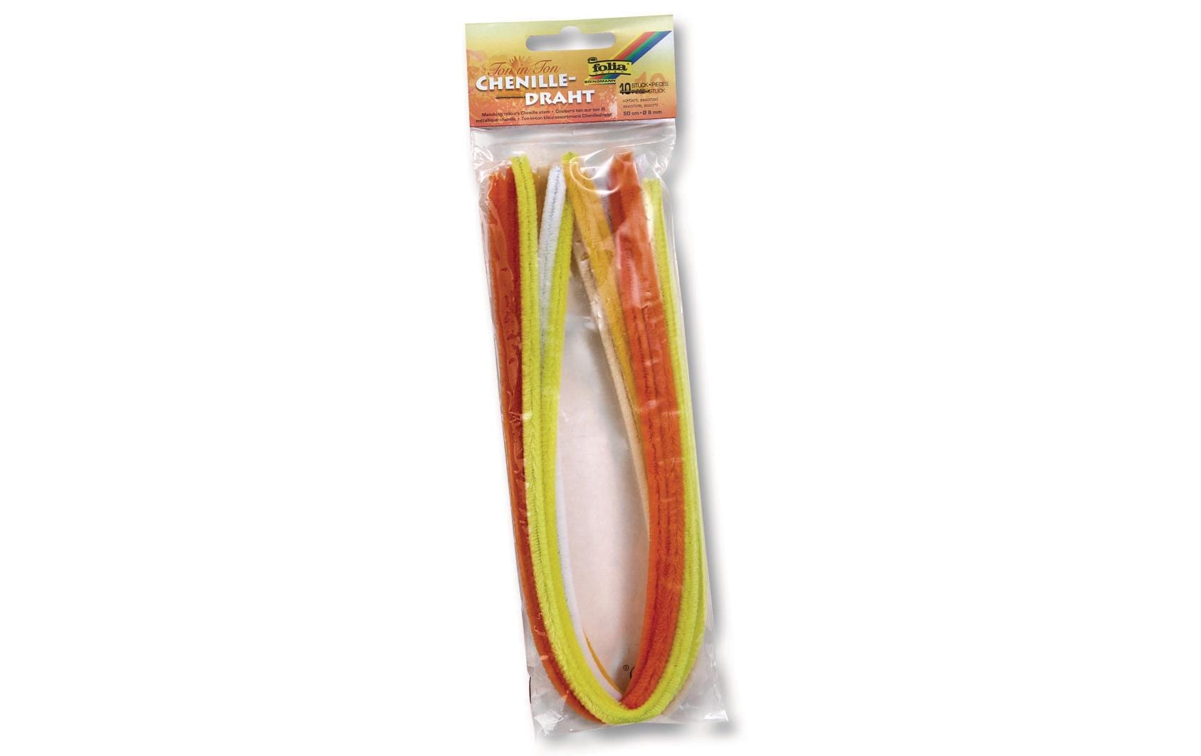 Folia Pfeifenputzer – Gelb – 50 cm, Ø 8 mm, 10 Stück