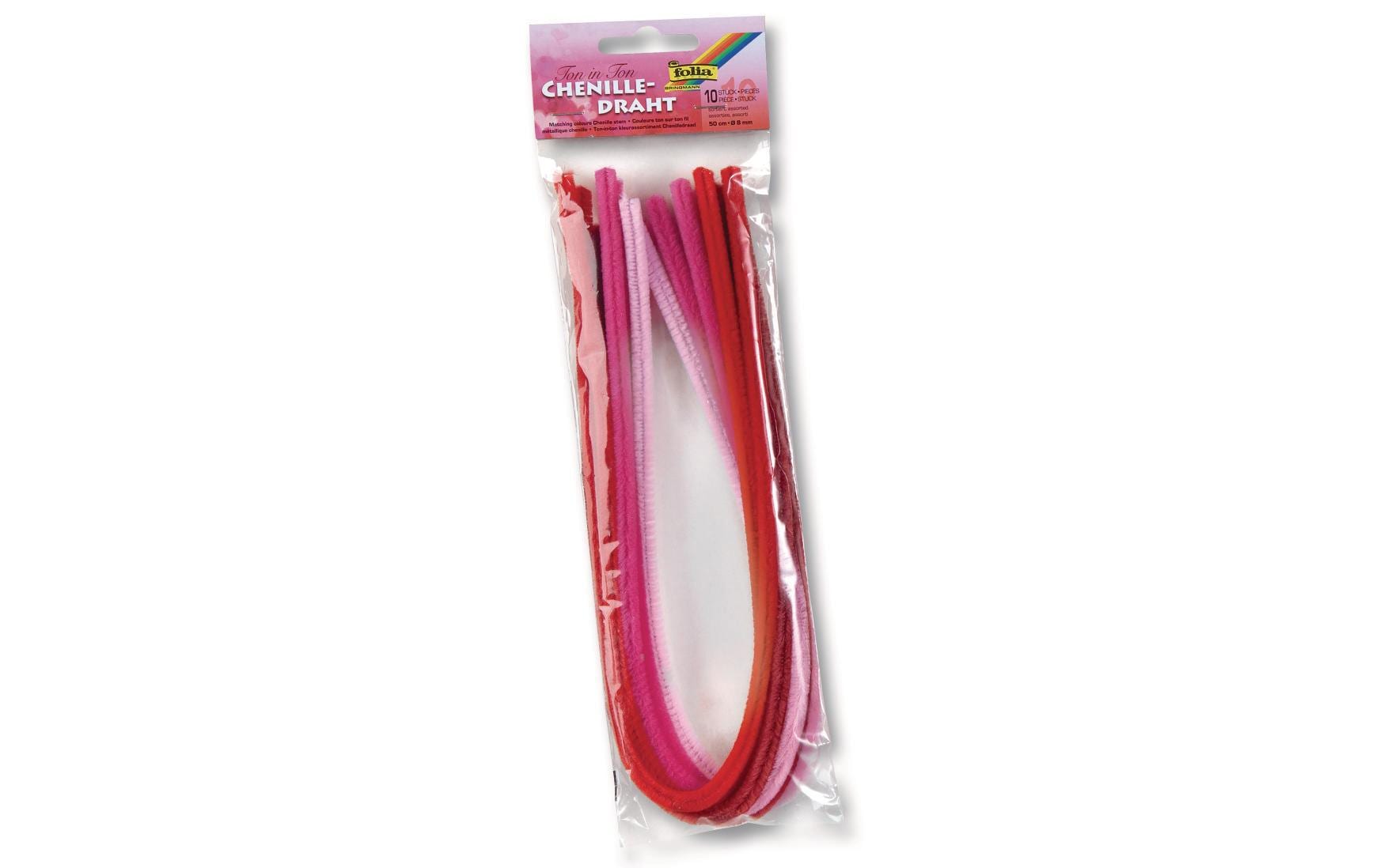 Folia Pfeifenputzer – Rot – 50 cm, Ø 8 mm, 10 Stück