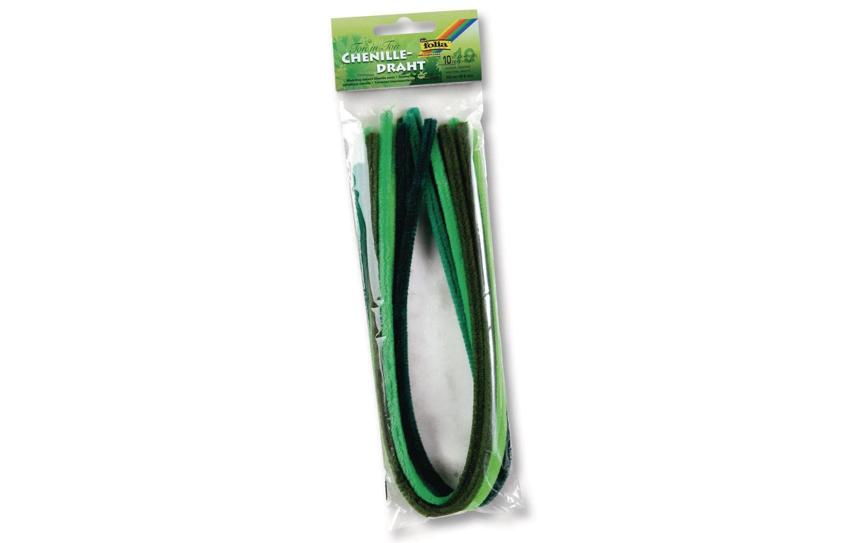 Folia Pfeifenputzer – Grün – 50 cm, Ø 8 mm, 10 Stück – zum Basteln