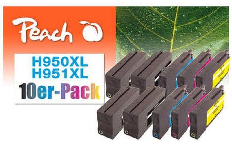 Peach Tintenpatronen-Multipack HP 950/951, 10er-Pack, kompatibel – für HP Officejet Pro 8100, 8600, 8610 und andere