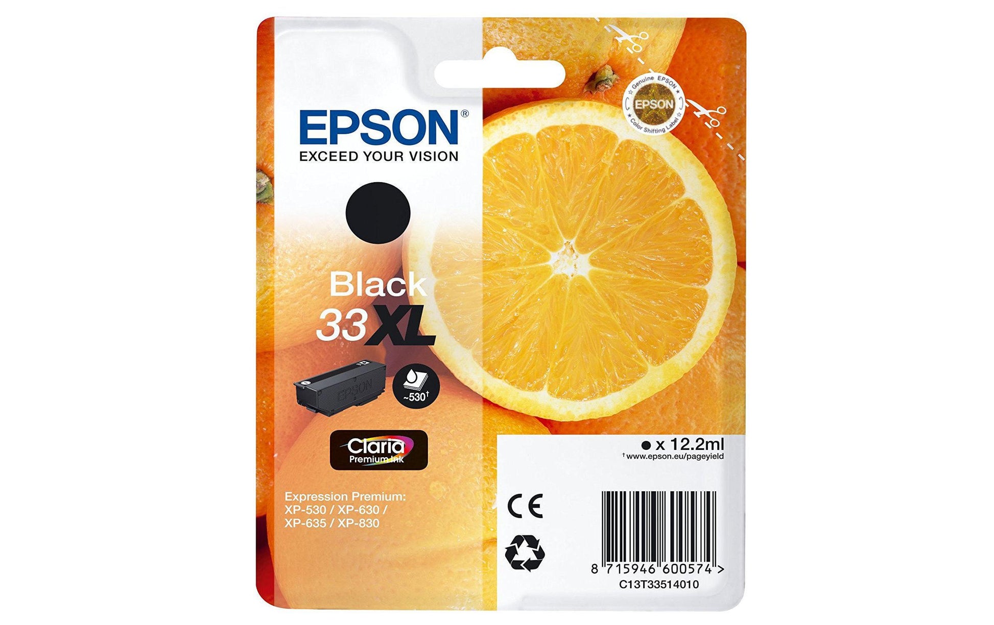 Epson Tintenpatrone 33XL, Schwarz, XL, 530 Seiten