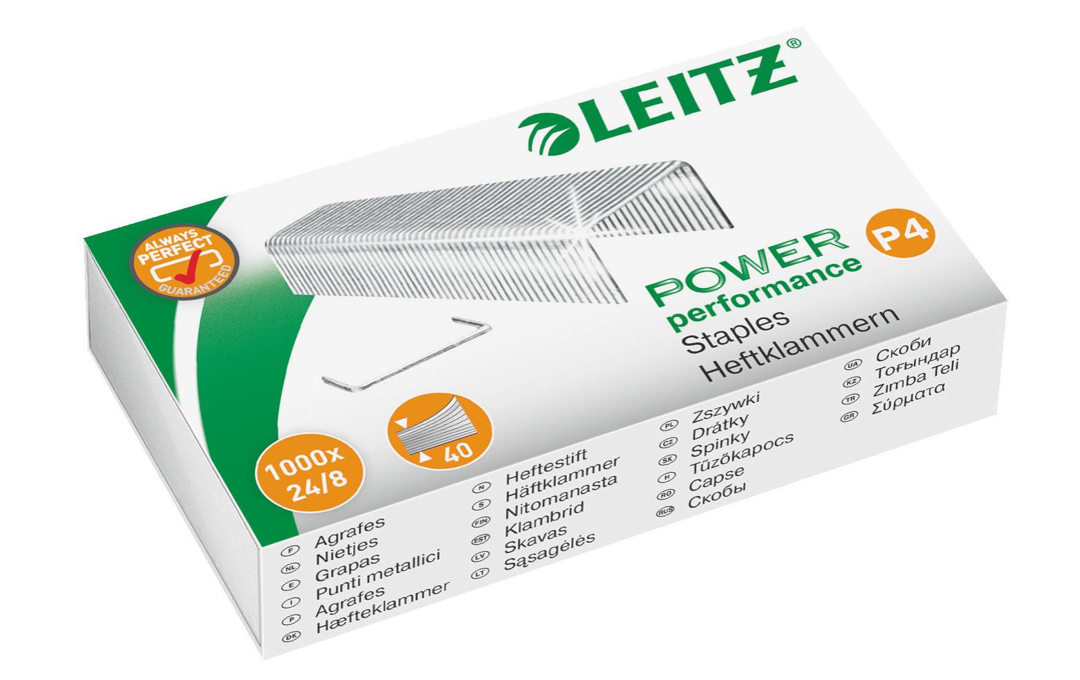 Leitz Heftklammern 24/8 – 8 mm – verzinkt, silber – 1000 Stk.