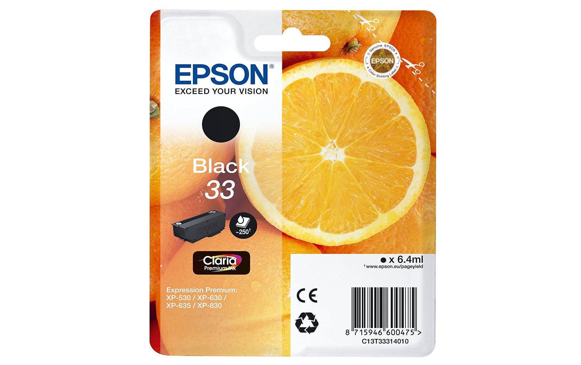 Epson Tintenpatrone 33, Schwarz, 250 Seiten