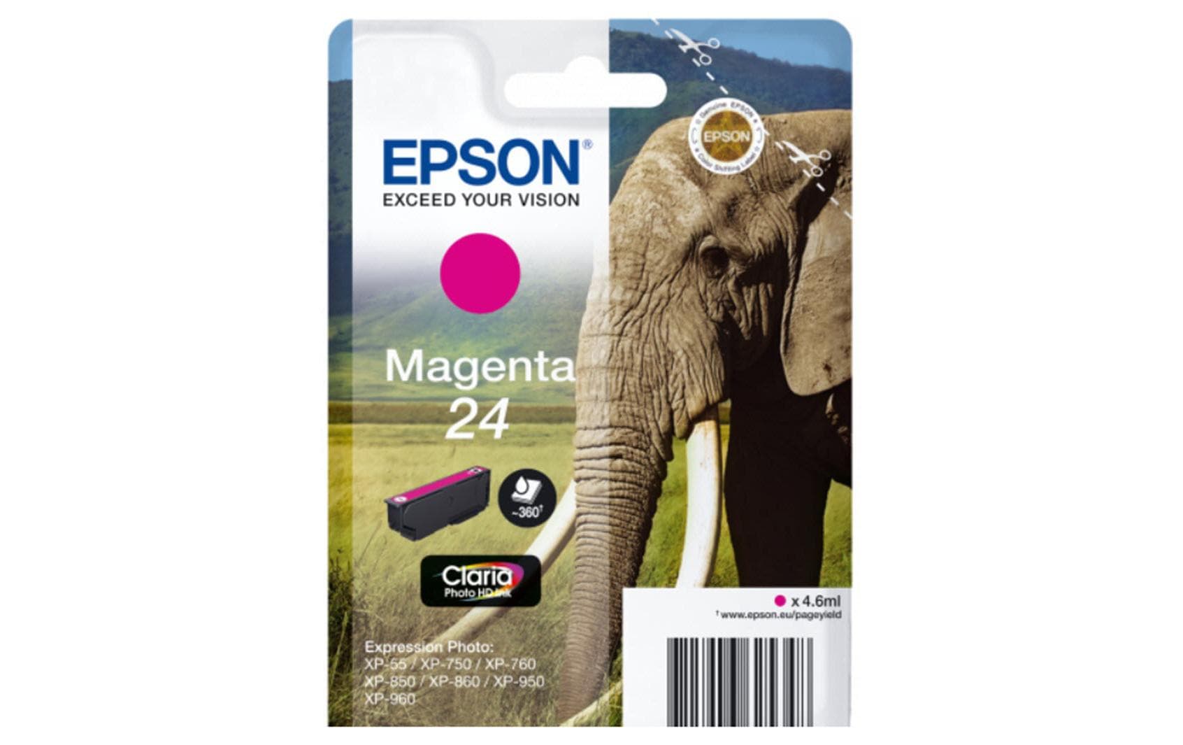Epson Tintenpatrone 24, Magenta, 360 Seiten – für Inkjetdrucker