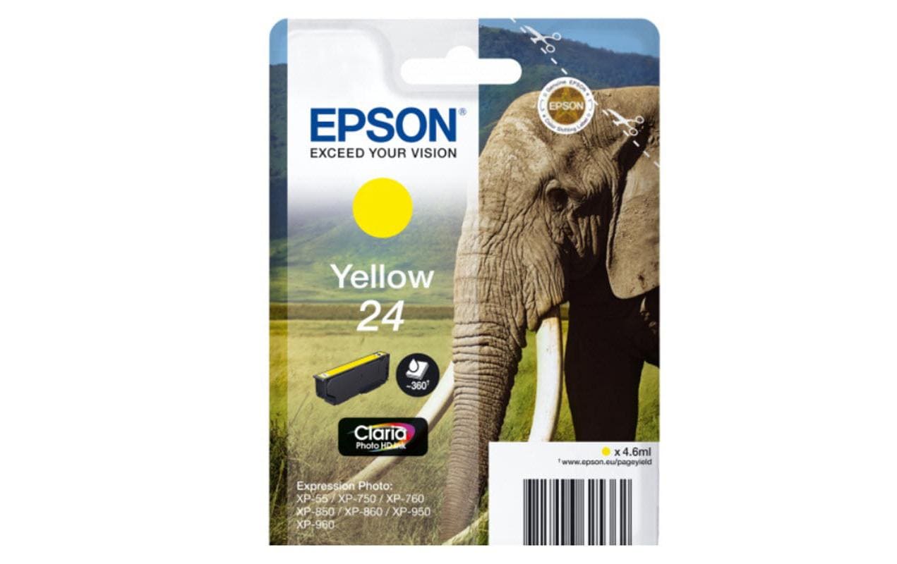 Epson Tintenpatrone 24, Gelb, 360 Seiten – für Tintenstrahldrucker/Multifunktionsgeräte