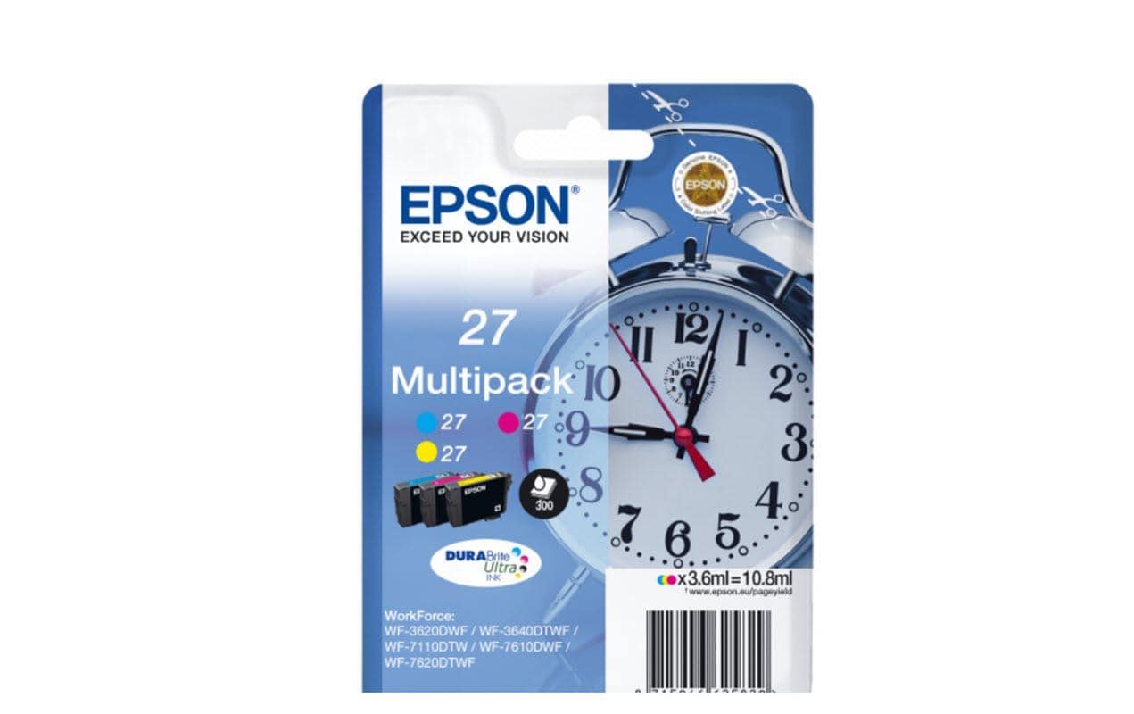 Epson Tintenpatronen-Multipack 27, CMY, 3×3,6 ml – für Serie 27
