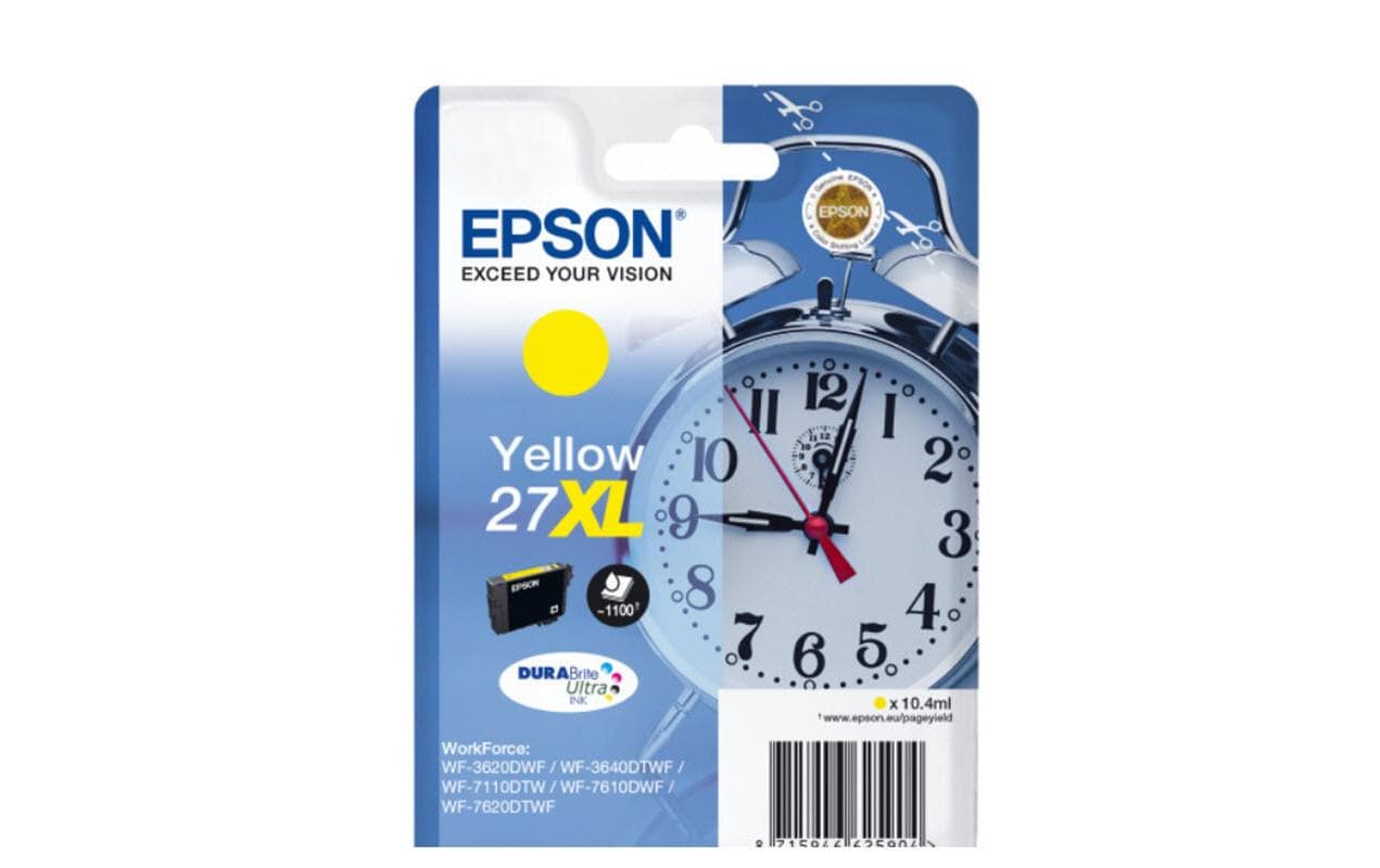 Epson Tintenpatrone 27XL, Gelb, 1'100 Seiten – für Tintenstrahldrucker/Multifunktionsgeräte