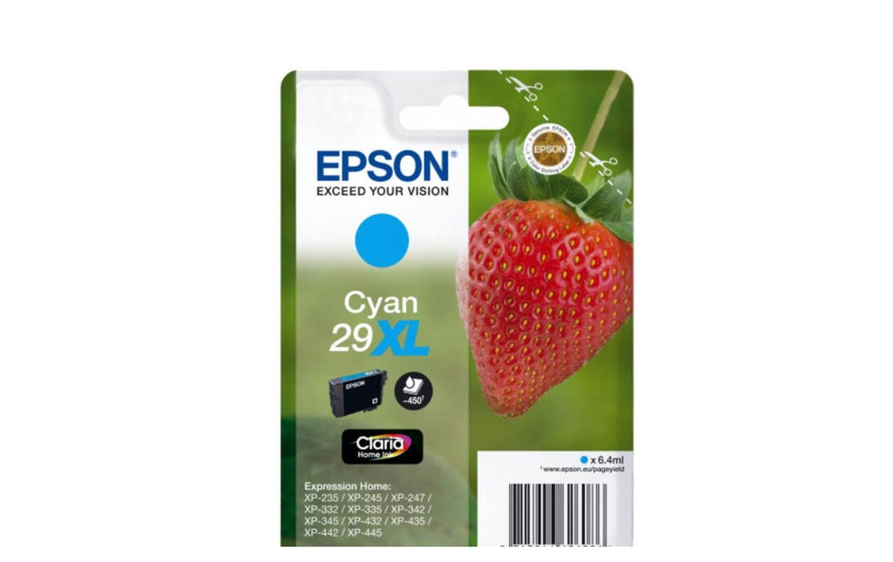 Epson Tintenpatrone C13T29924012, Cyan, XL, 450 Seiten – für Expression Home XP-235, XP-245, XP-247 und andere