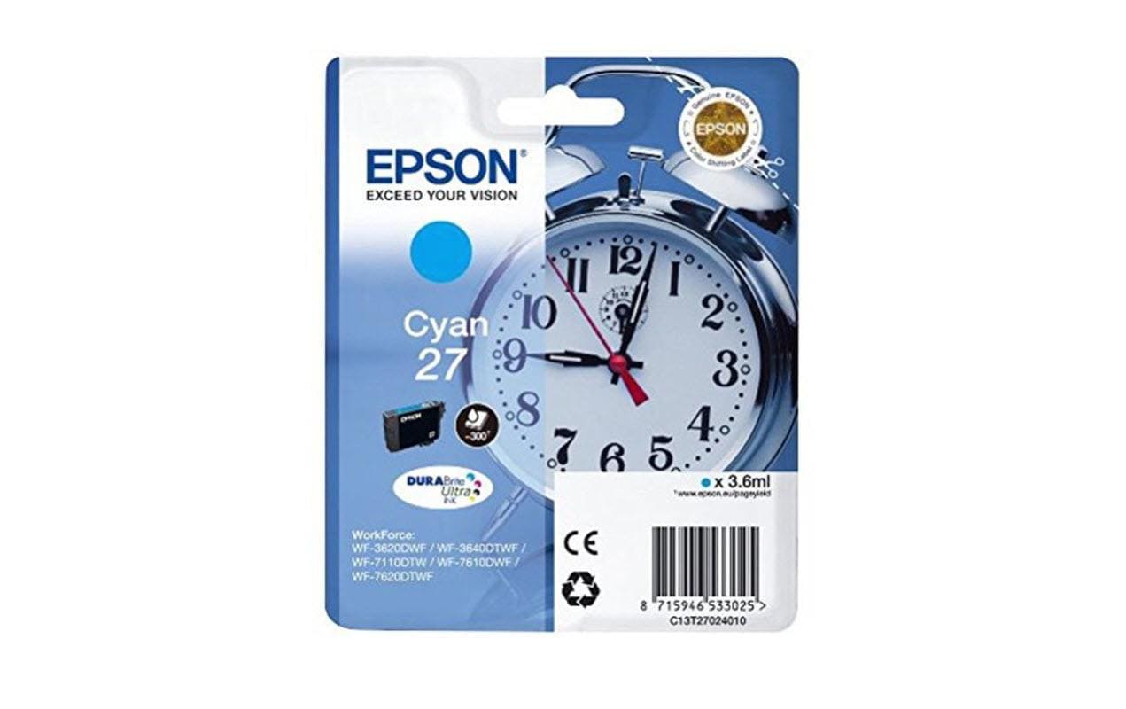 Epson Tintenpatrone 27, cyan, 3,6 ml – für verschiedene Drucker