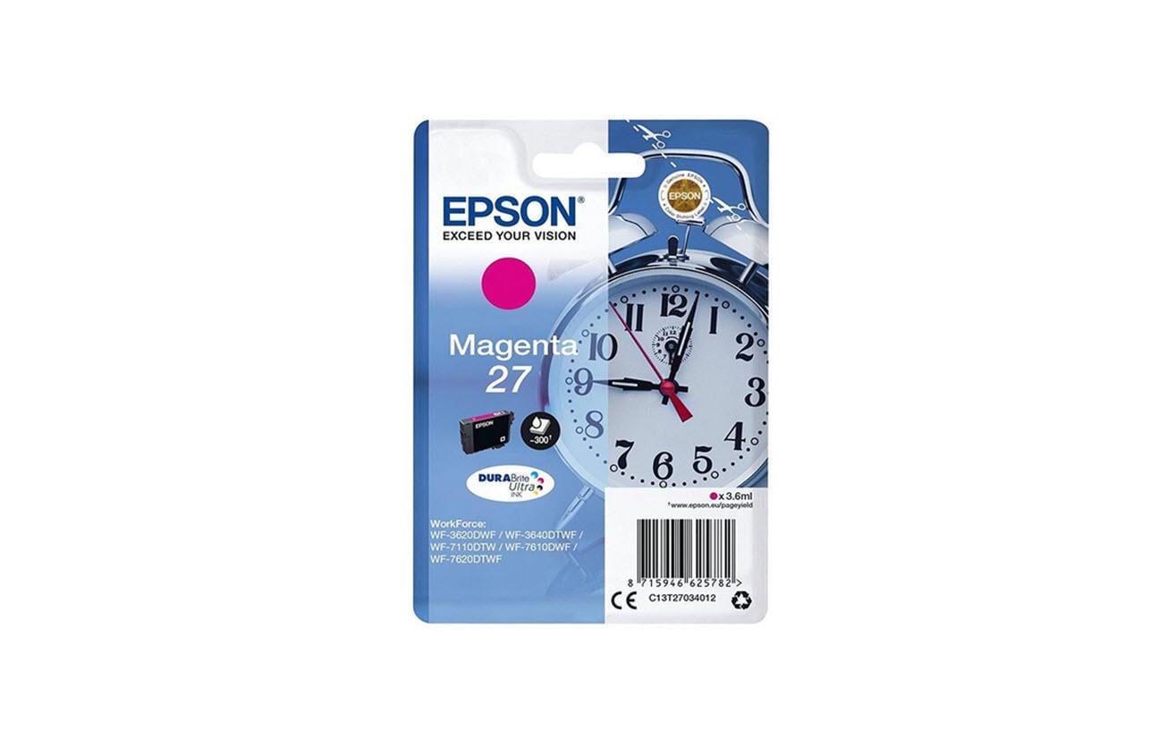 Epson Tintenpatrone 27, Magenta, 3,6 ml – für Tintenstrahldrucker, Multifunktionsgeräte