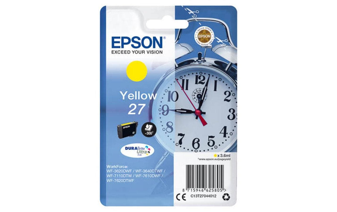 Epson Tintenpatrone 27, Gelb, 3,6 ml