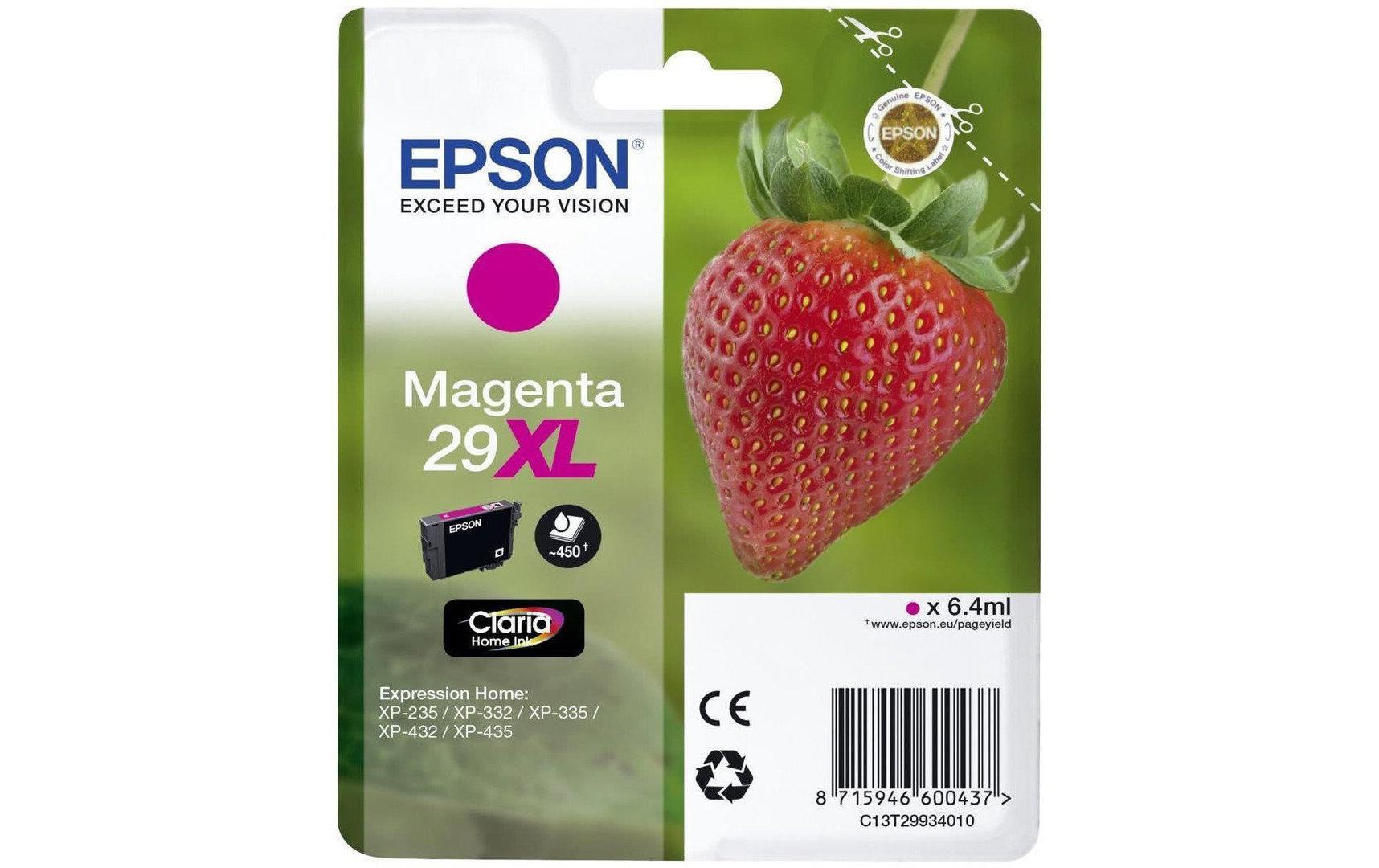 Epson Tintenpatrone 29XL, Magenta, 450 Seiten – für Tintenstrahldrucker/Multifunktionsgeräte