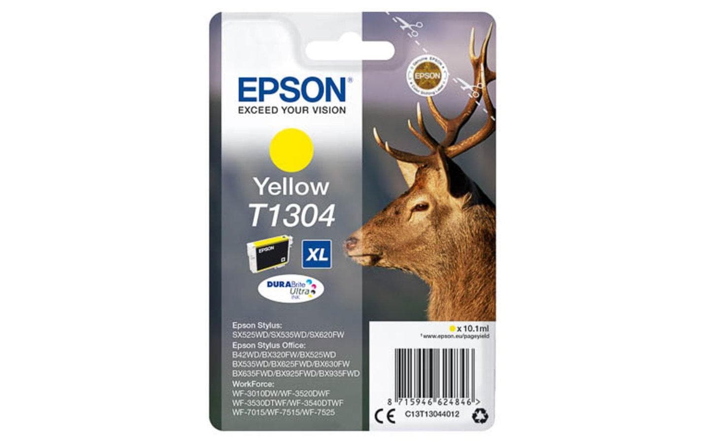 Epson T1304XL Gelbe Tintenpatrone (Original) – 1'005 Seiten – für Stylus SX525WD – C13T13044012
