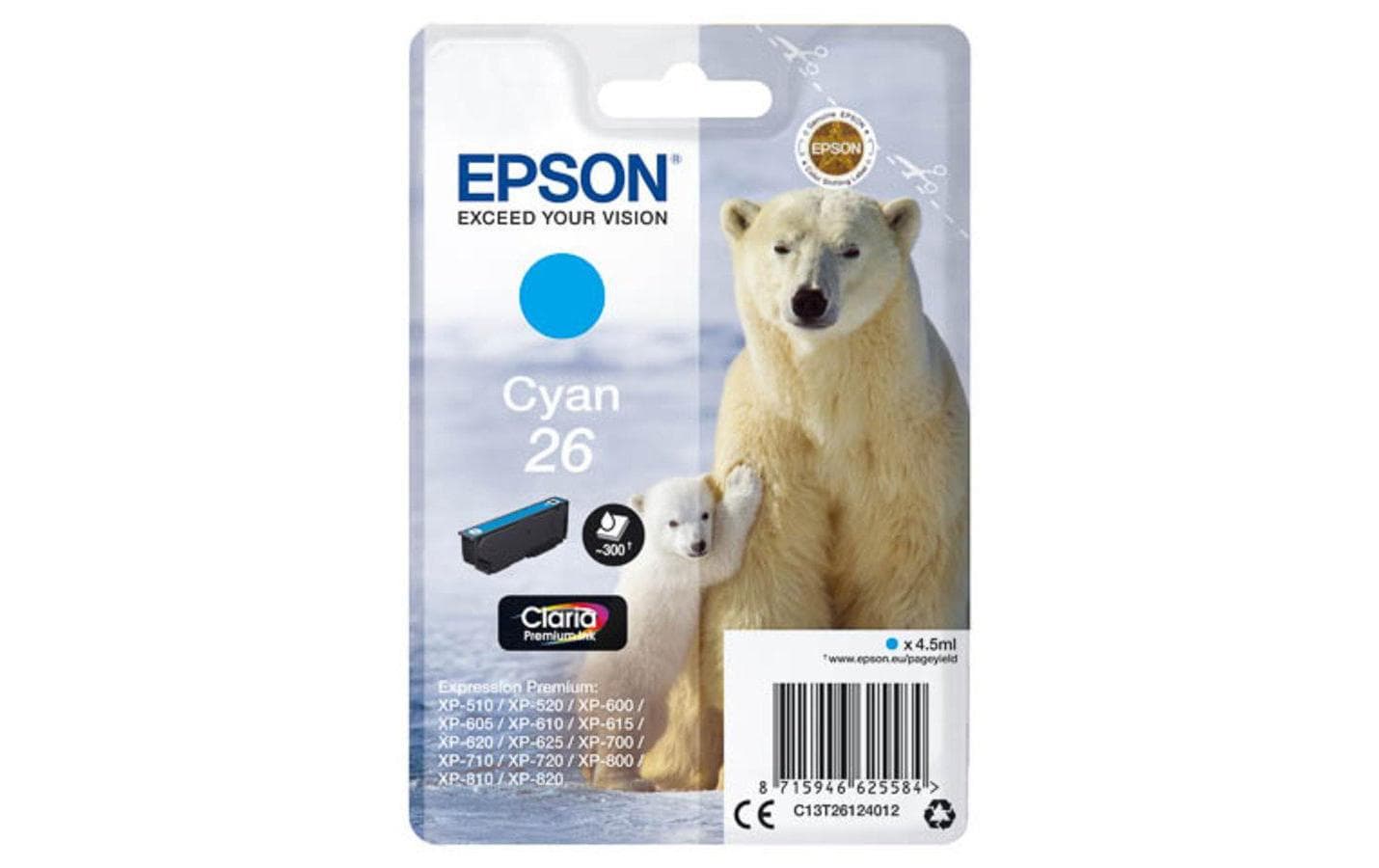 Epson Tintenpatrone 26, Cyan