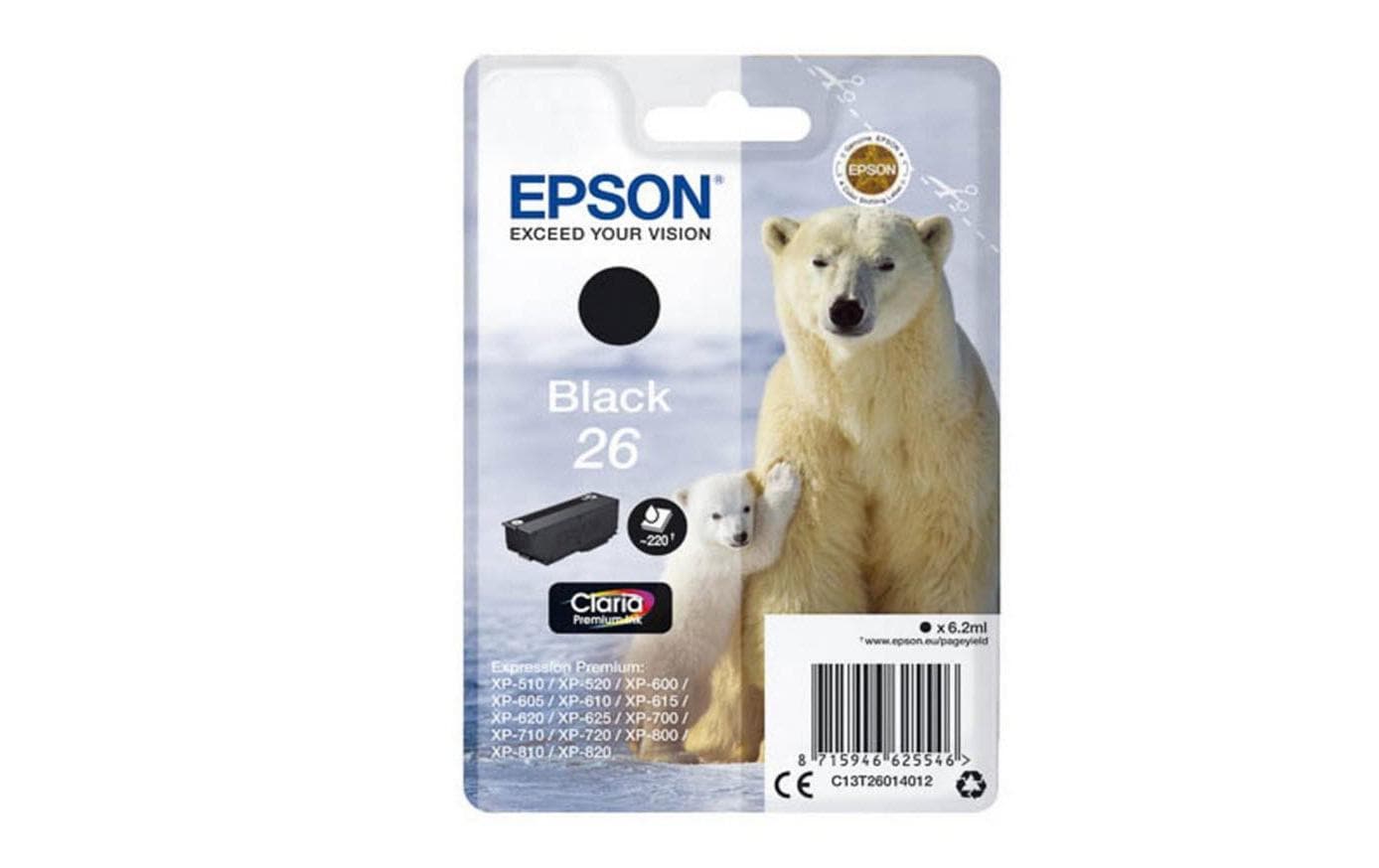 Epson Tintenpatrone T260140, Schwarz, 220 Seiten – für Tintenstrahldrucker/Multifunktionsgeräte