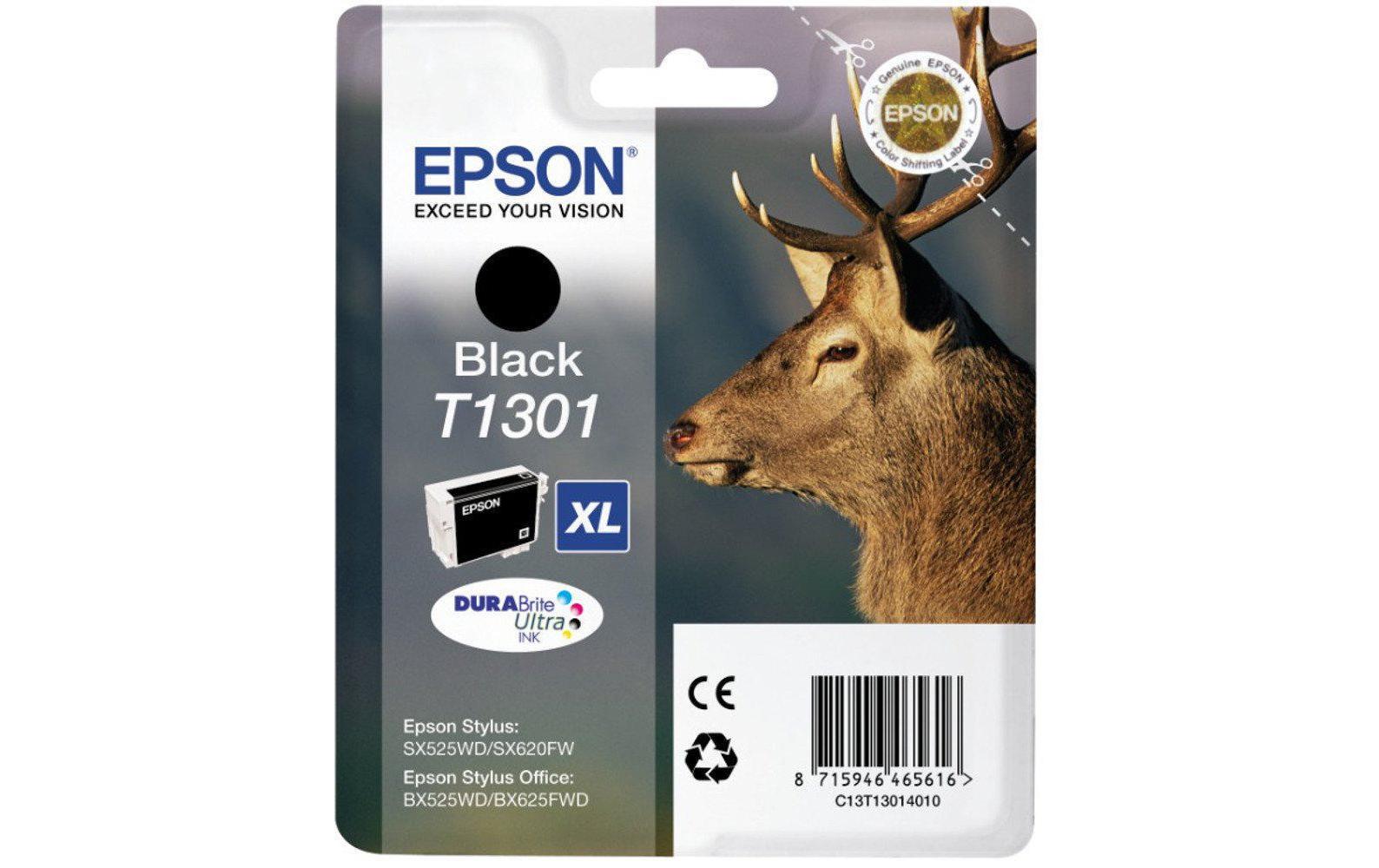 Epson Tintenpatrone T1301, Schwarz, 945 Seiten – für Tintenstrahldrucker/Multifunktionsgeräte
