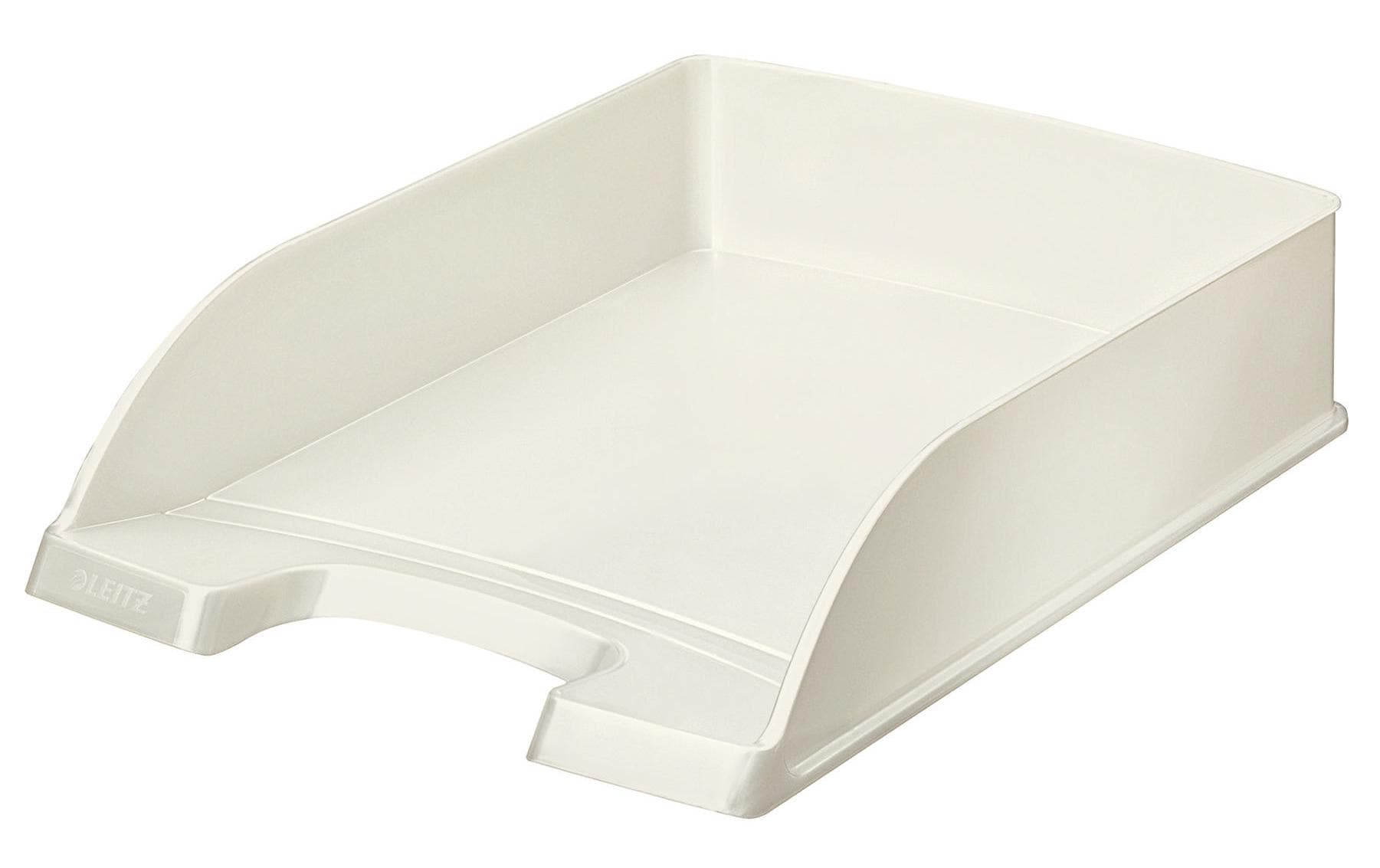 Leitz Briefkorb – mit Griffausschnitt, mit Beschriftungsfeld, glänzend, weiss, B 255 × H 70 × T 357 mm