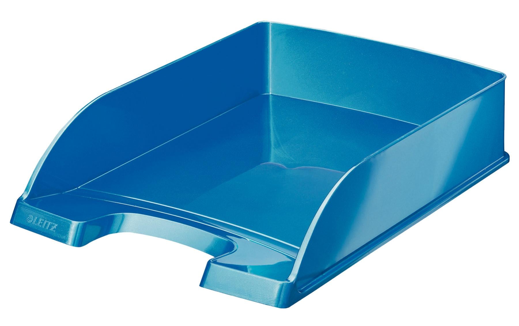 Leitz WOW – Briefkorb für A4, Polystyrol (PS), Blau, Hochglänzend, 255 × 70 × 357 mm