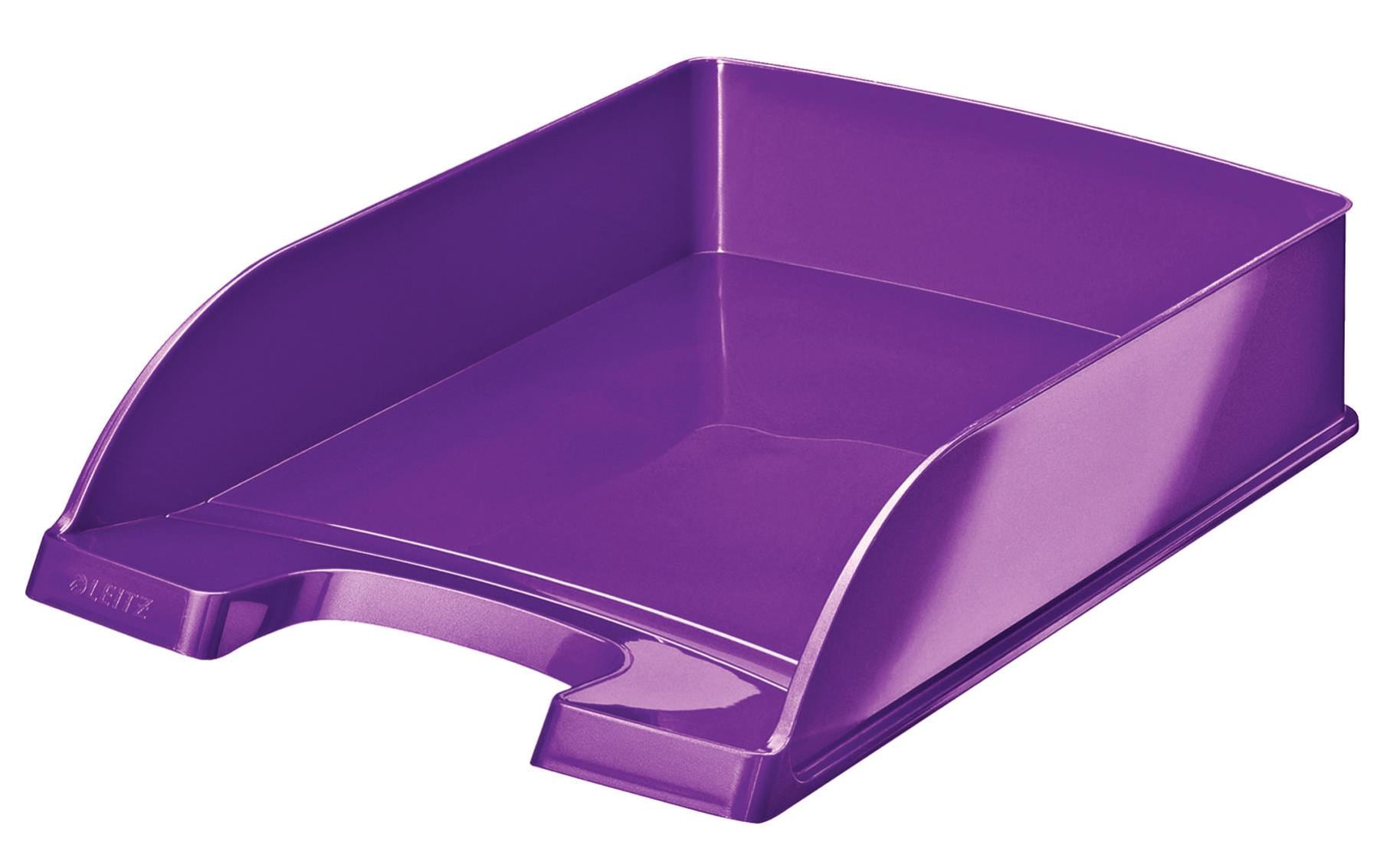 Leitz WOW – Briefkorb für A4, Polystyrol (PS), Violett, Hochglänzend, 255 × 70 × 357 mm