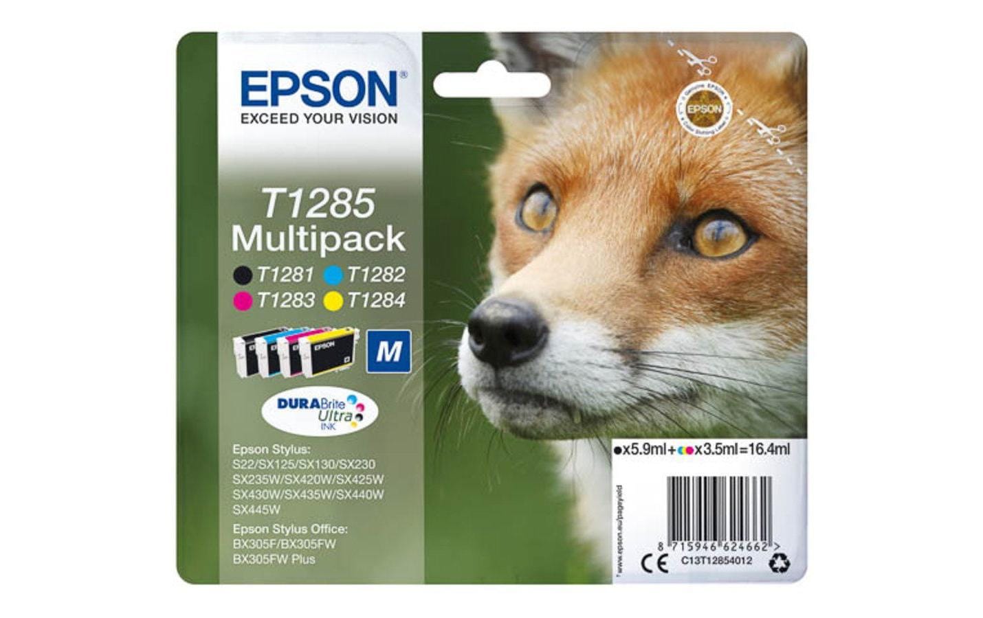 Epson Tintenpatronen-Multipack T1285, CMYK, 4er-Pack – für mehrere Modelle