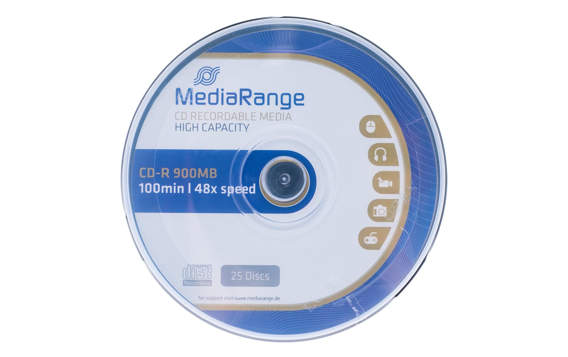 MediaRange CD-R 900 MB – 52×, nicht bedruckbar, 25er Spindel