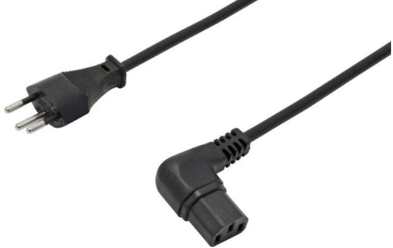 NIWOTRON Netzkabel – T12–IEC C13, 2 m, 10 A, schwarz