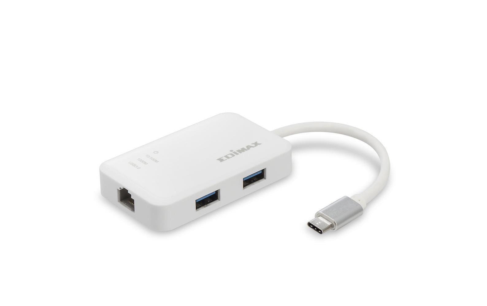 Edimax EU-4308 USB-Hub – USB-C, 3× USB-A, GbE, für Windows/Mac/Linux