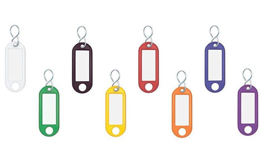 Wedo Schlüsselanhänger – mit S-Haken, Mehrfarbig, 21 × 52 mm, 100er-Pack
