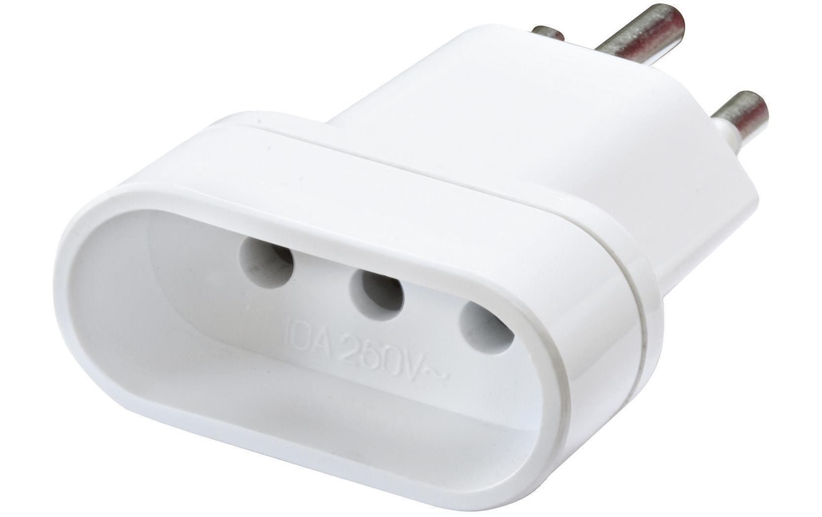 Brennenstuhl 1081592401 Reiseadapter Typ J (CH) zu Typ L (IT) – 3-polig, Weiss