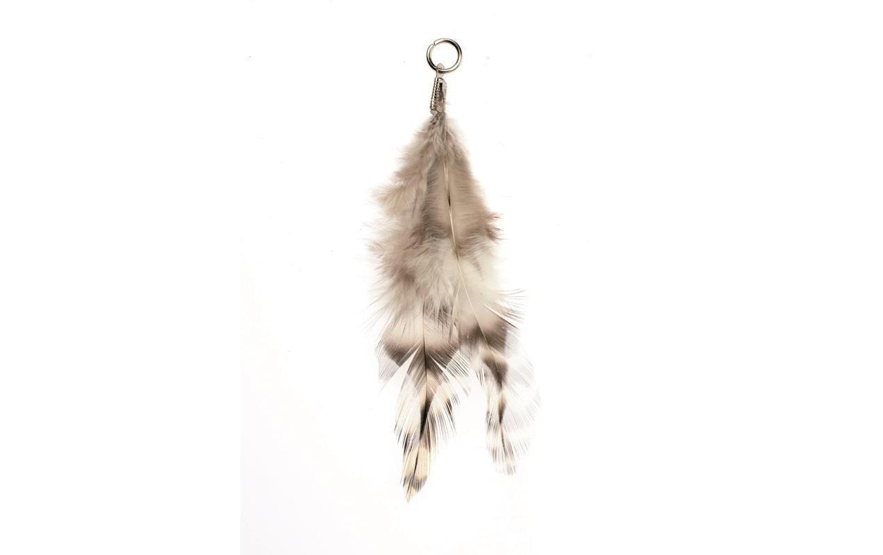 GLOREX Dekofeder, Braun, 9–11 cm, 6 Stk., mit Öse