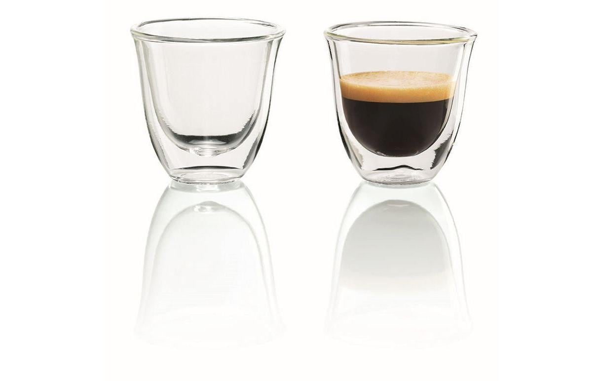 De’Longhi De'Longhi Espressoglas – 0,06 l, Borosilikatglas, transparent, doppelwandig, spülmaschinenfest, 2 Stück